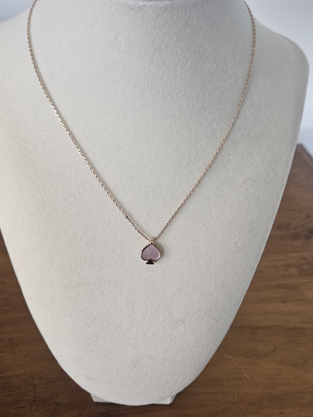 kate spade Rose Gold Necklace with Pink Spade Pendant